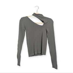 Free People Intimately Mulled Basil Cut It Out Seamless Long Sleeve Top Size M/L